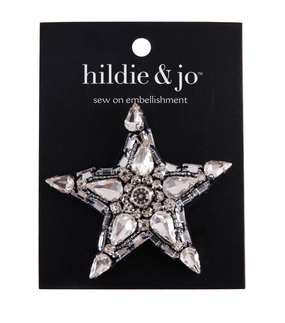 Silver Star Rhinestone Sew On Embellishment by hildie & jo