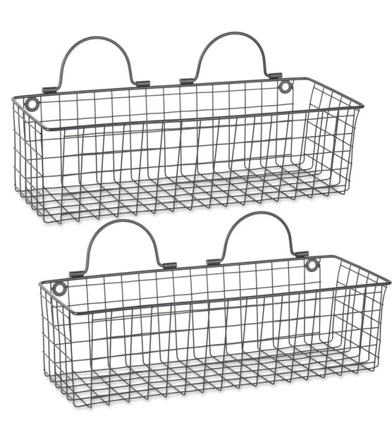 Design Imports Wire Wall Medium Basket Black