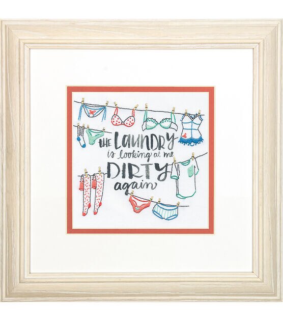 Dimensions Out To Dry Embroidery Kit 6" x 6", , hi-res, image 4