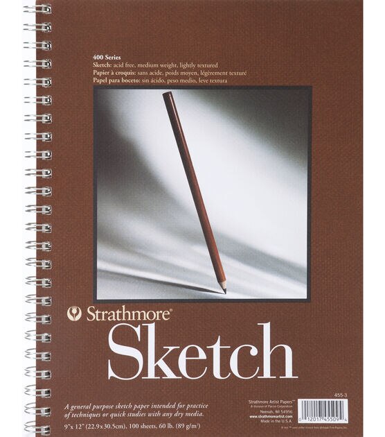 100 Sheets of Spiral Bound Sketch Book 9X12 Inch Drawing Paper