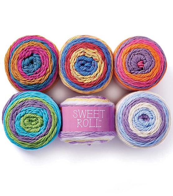 Premier Yarns Sweet Roll Vivid, Self-Striping Yarn for Crocheting and  Knitting, Neon-Colored Acrylic Yarn, Medium Weight, Its Electric, 3.5 oz,  174
