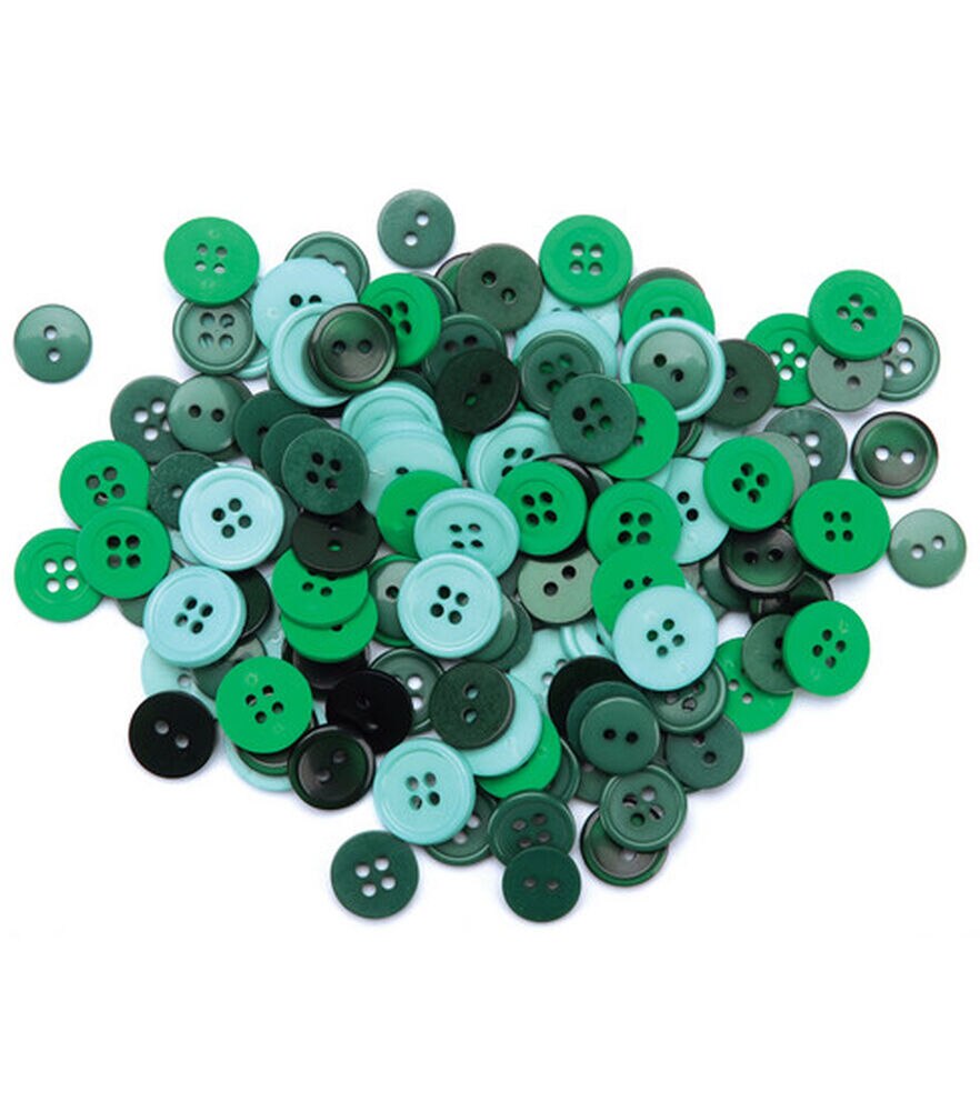 Favorite Findings 130ct Assorted Buttons, Green, swatch