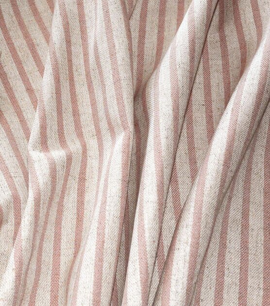 Waverly Designer Upholstery Fabric 54" Harlow Stripe Blush, , hi-res, image 2
