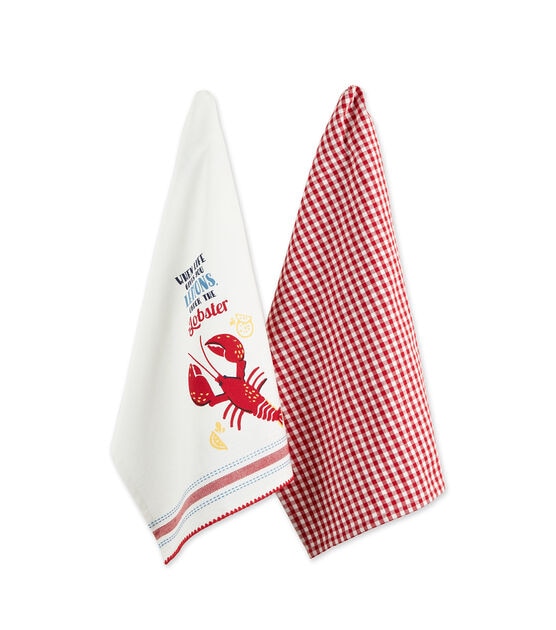 Design Imports  Set of 2 Lobster Kitchen Towels, , hi-res, image 2