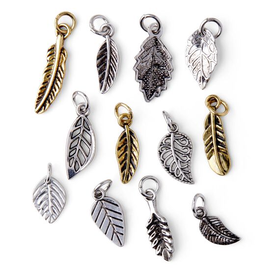 12ct Silver & Gold Leaf Charms by hildie & jo, , hi-res, image 2