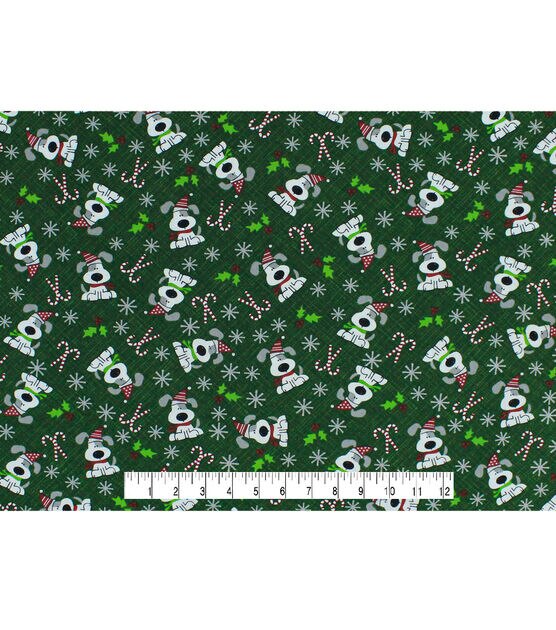 Snowflakes & Deer Christmas Glitter Cotton Fabric, , hi-res, image 11