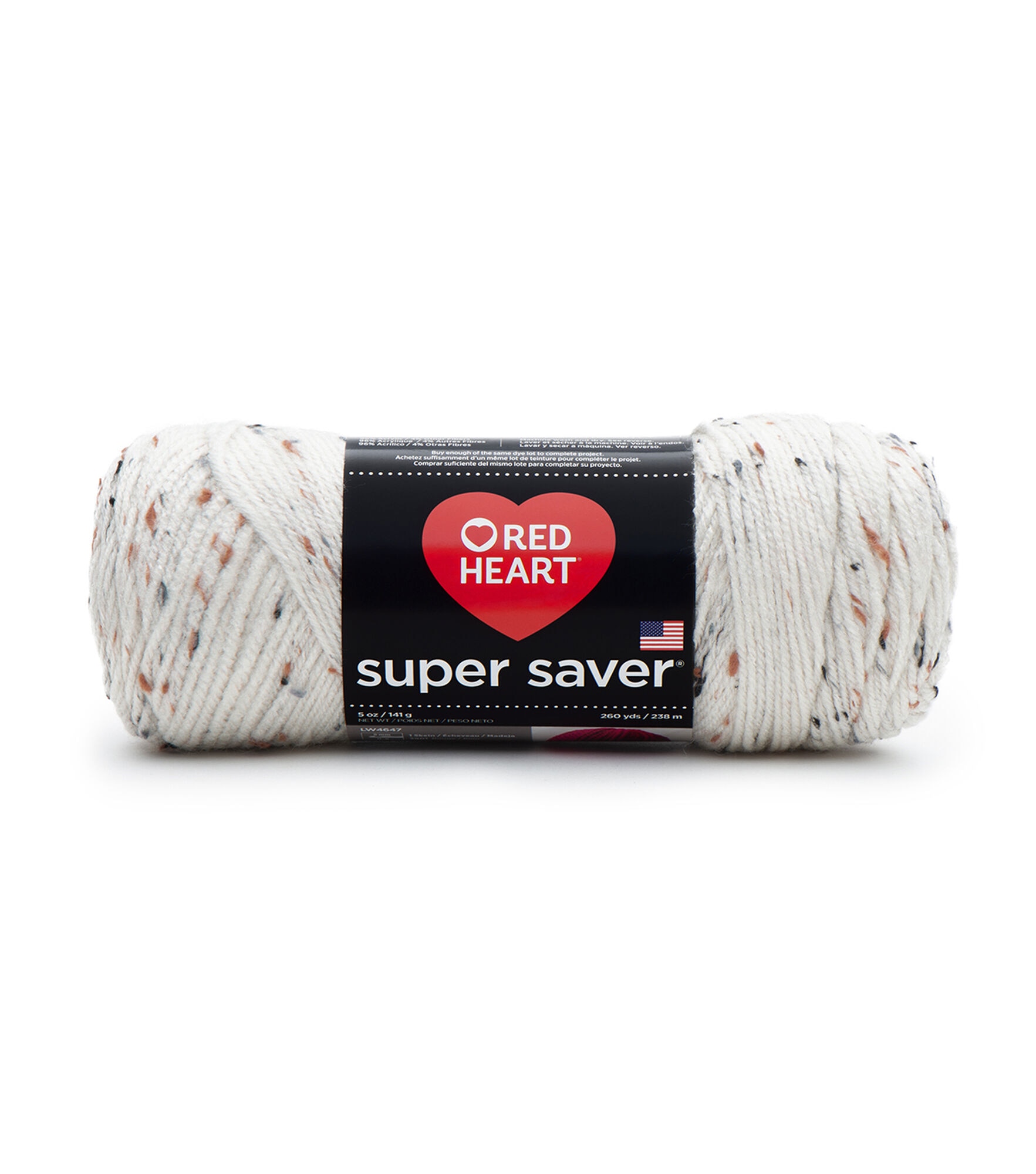 Red Heart Super Saver Worsted Acrylic Yarn, Aran Fleck, hi-res