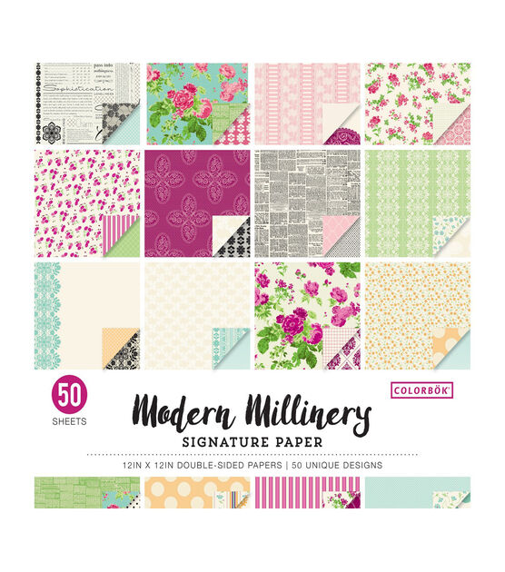 Colorbok Modern Millinery 50 pk Double sided Signature Papers