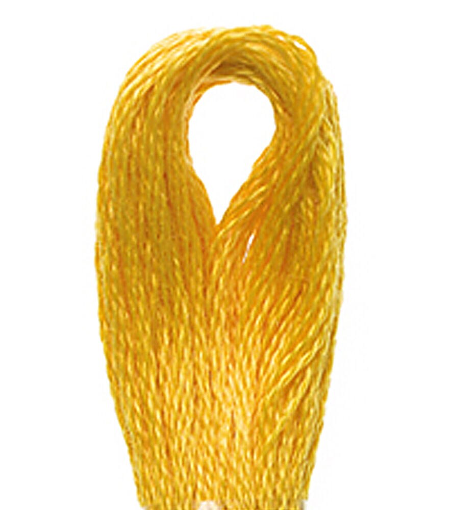 DMC 8.7yd Yellows 6 Strand Cotton Embroidery Floss, 972 Deep Canary, swatch, image 27