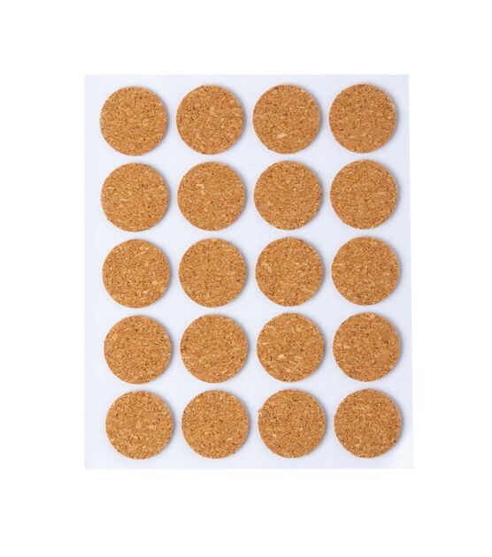 Adhesive Cork Studs Round 19mmX2mm 20 pk, , hi-res, image 2