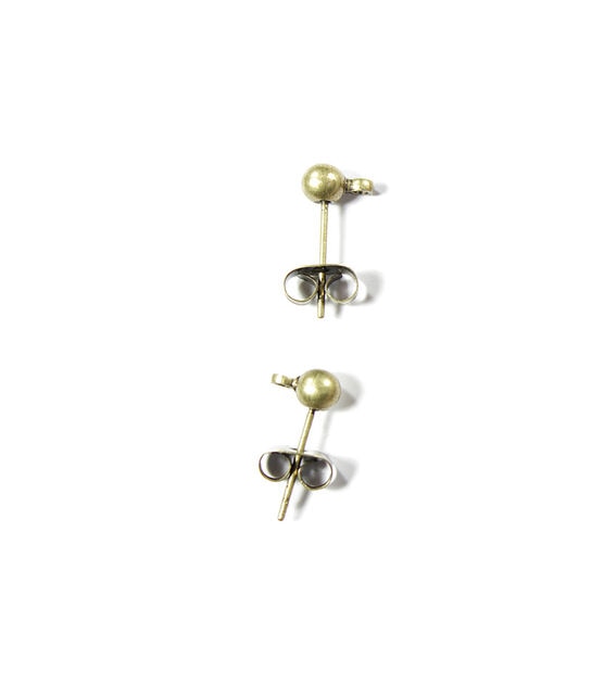 4mm Oxidized Brass Metal Butterfly Earring Posts 6ct by hildie & jo
