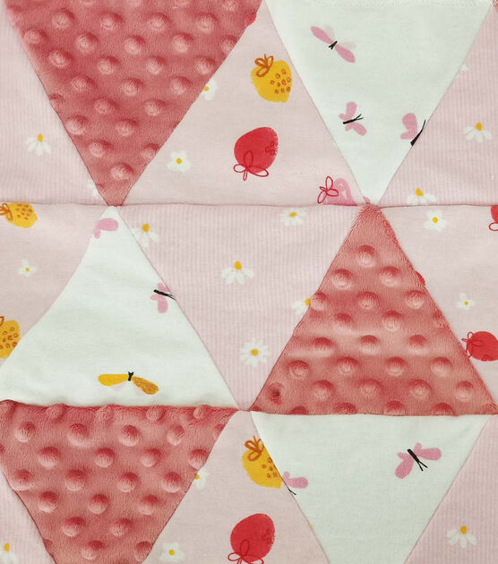 Strawberries & Daisies Cheater Quilt Nursery Fabric by Lil' POP!
