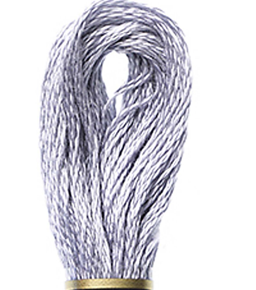 DMC 8.7yd Greens & Grays 6 Strand Cotton Embroidery Floss, 318 Light Steel Gray, swatch, image 24