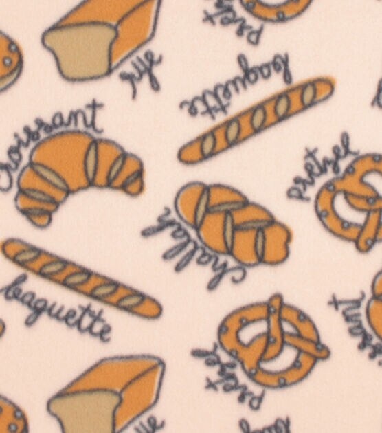 Tossed Bread Variety Blizzard Prints Fleece Fabric