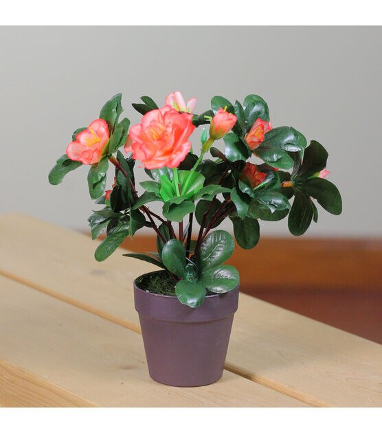 Northlight 8" Orange Potted Artificial Begonia Flower Plant, , hi-res, image 2