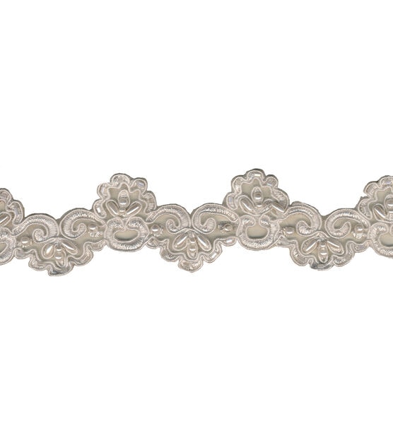 Simplicity Sequin Beaded Trim White, , hi-res, image 2