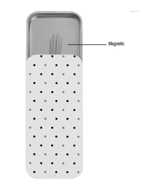 White Polka Dot Magnetic Needle Case by Top Notch, , hi-res, image 2