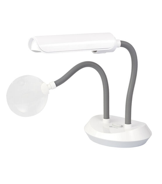 OttLite 19" White DuoFlex Magnifier Lamp