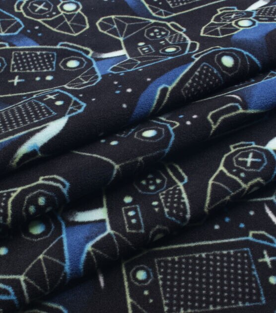 Neon Gaming Accessories Anti Pill Plush Fleece Fabric by Joann