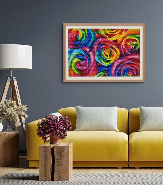 Rainbow Colored Rose Diamond Painting Lovely Design Embroidery House  Decorations