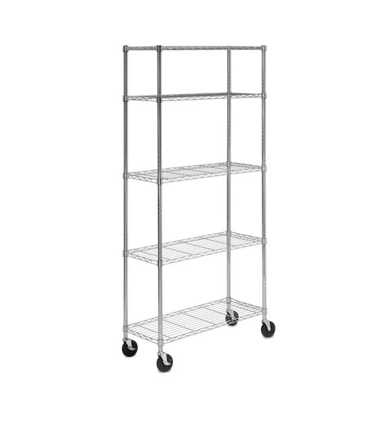 Honey Can Do 36" x 76" Chrome Rolling Adjustable Shelving Unit 200lbs