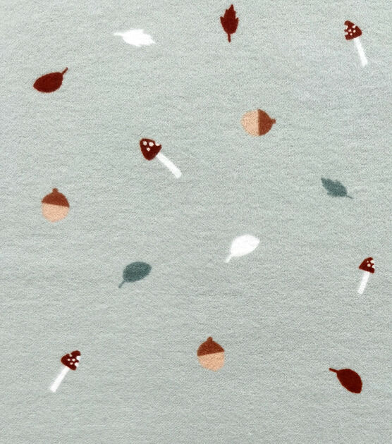 Woodland Mushrooms Cotton Flannel Nursery Fabric by Lil' POP!, , hi-res, image 1