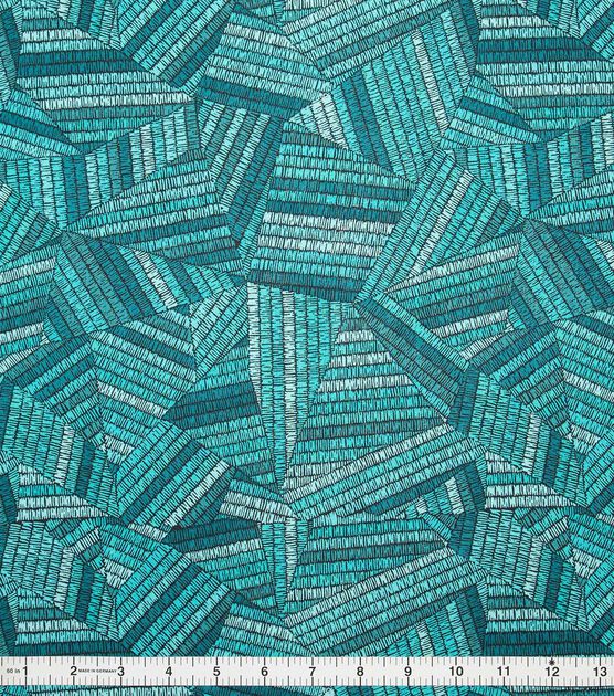 Teal Abstract Striped Quilt Cotton Fabric by Keepsake Calico