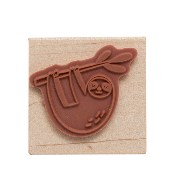 American Crafts Wooden Stamp Sloth, , hi-res, image 3