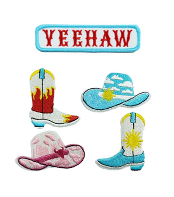 5ct Cowboy & Yeehaw Iron On Patches by hildie & jo