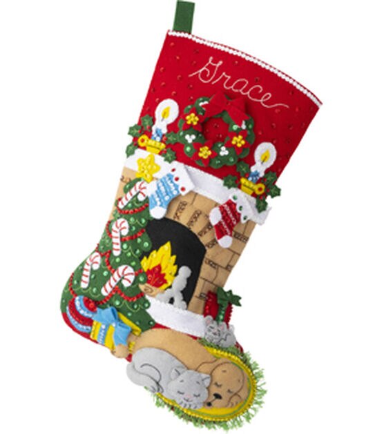 Bucilla 18" Christmas Hearth Felt Stocking Kit