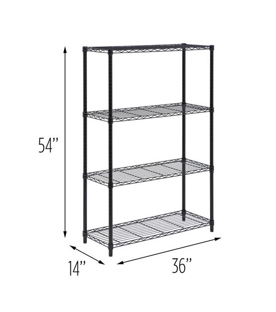 Honey Can Do 36" x 54" Heavy Duty 4 Tier Adjustable Shelving Unit 250lbs, , hi-res, image 8