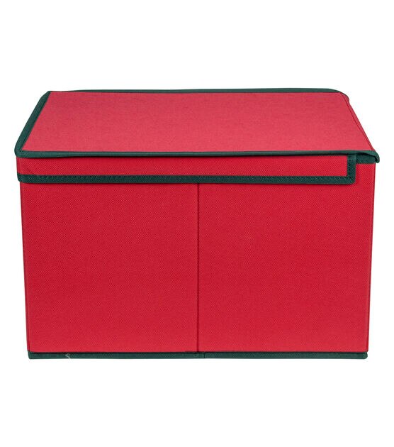 Northlight 16" Red and Green Collapsible Christmas Decor Storage Box, , hi-res, image 5