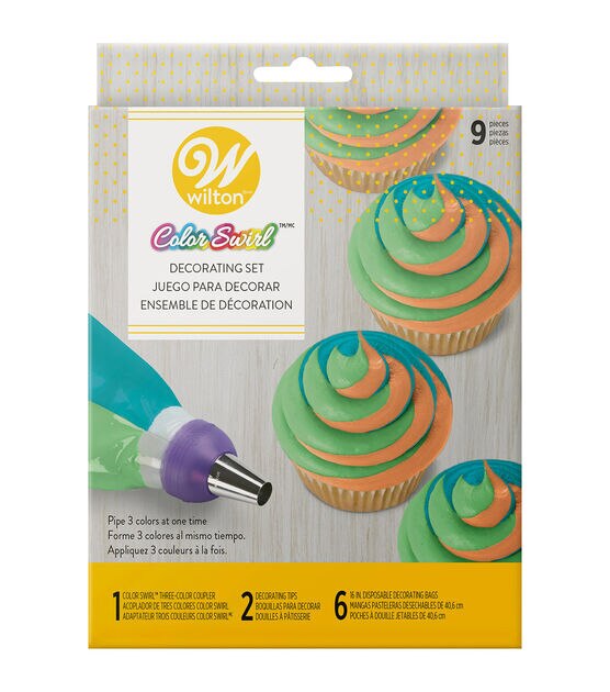 Wilton ColorSwirl 3 Color Coupler Decorating Kit, 9 Pc.