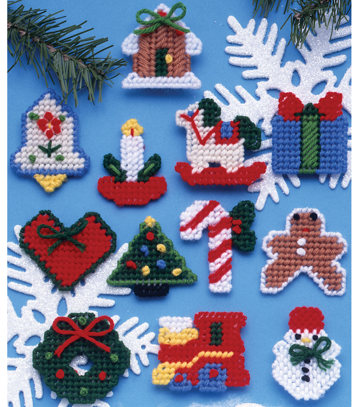 Design Works 2 Country Christmas Ornament Plastic Canvas Kit 12ct