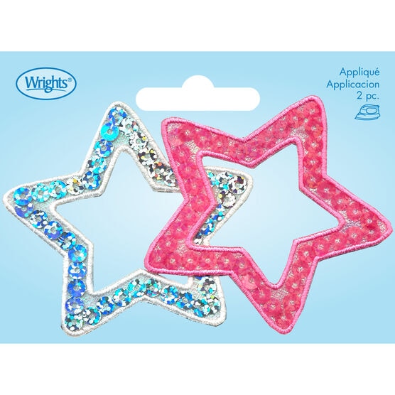 Wrights 1 White Star Iron On Patches 4pk