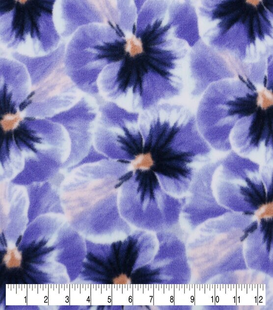 Purple Packed Floral Anti Pill Fleece Fabric