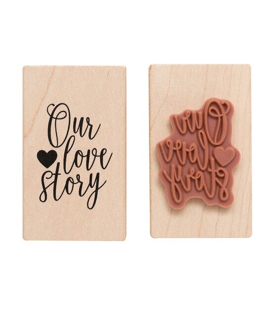 American Crafts Wooden Stamp Love Story, , hi-res, image 2