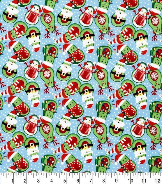 Dots & Avo Merry Christmas Cotton Fabric
