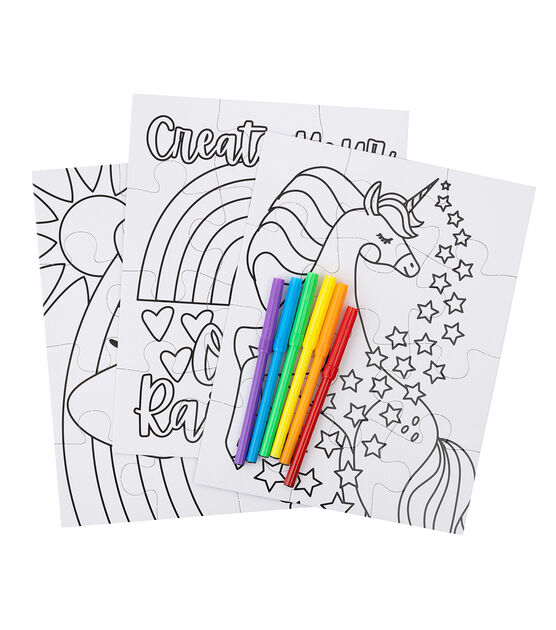 Colorbok 9ct Make It Colorful Fantasy Puzzle Coloring Kit, , hi-res, image 3