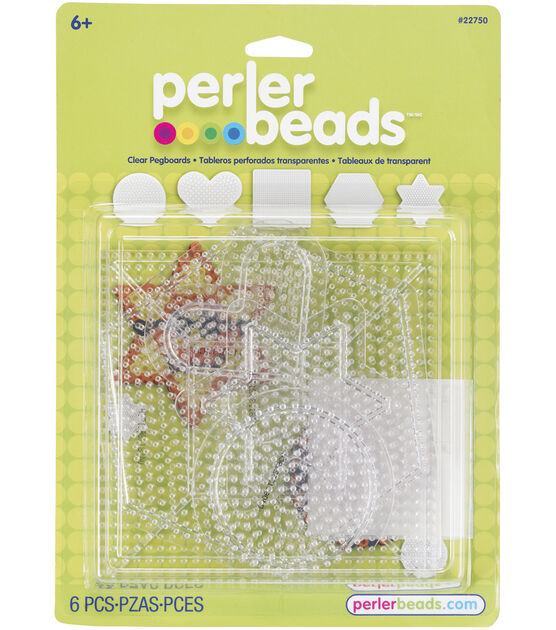 Perler 5pc Small & Large Basic Shapes Clear Pegboards