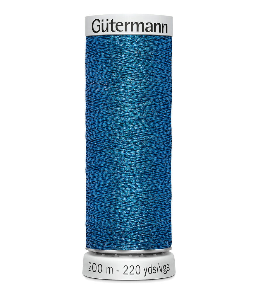 Gutermann 200M Metallic Dekor Thread, True Blue, swatch