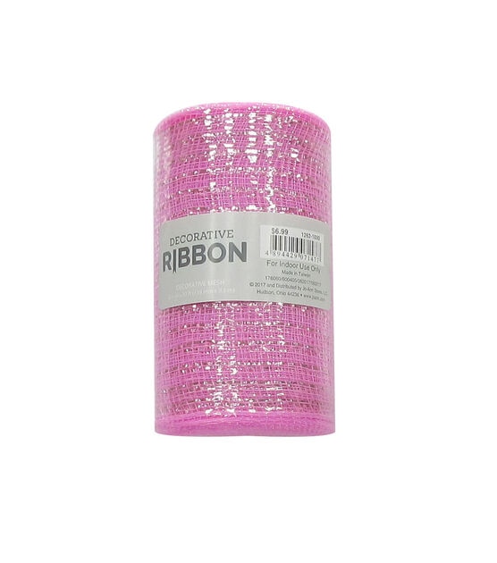 5.5" x 30' Metallic Pink Deco Mesh by Place & Time