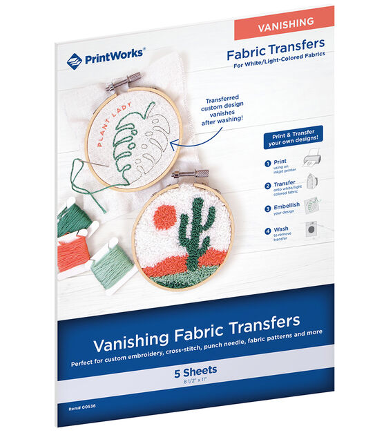 Stretchable Fabric Transfers for Light Fabrics, 8-1/2 x 11, Inkjet  Printer, 5 Matte Sheets (3302)