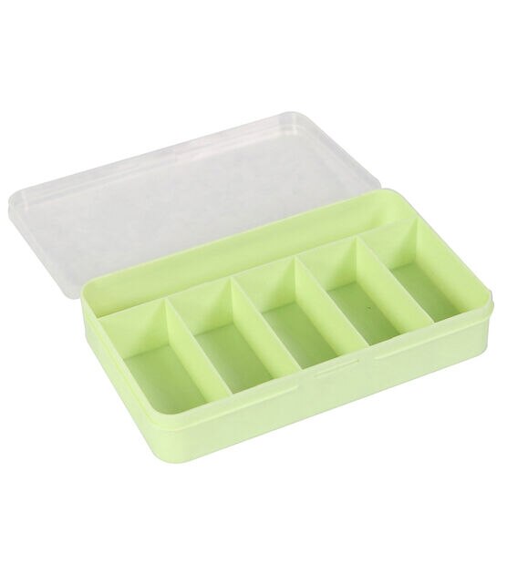 Everything Mary 6" Green 6 Compartment Plastic Storage Box With Lid, , hi-res, image 2