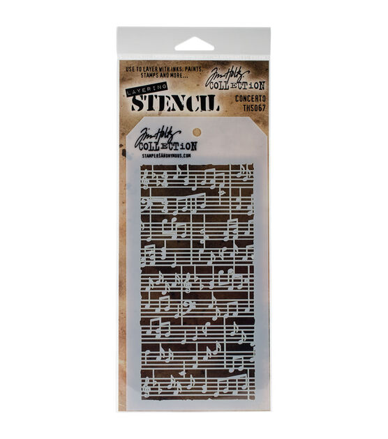 Stampers Anonymous Tim Holtz 4" x 8.5" Concerto Layered Stencil, , hi-res, image 2