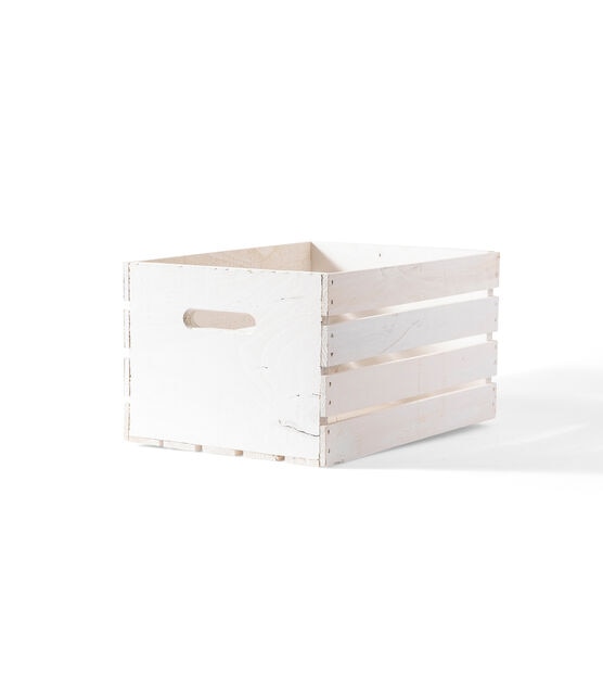 18" x 12" Whitewashed Wood Crate by Park Lane