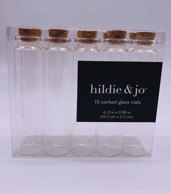 4" Corked Bead Glass Vials 10pk by hildie & jo