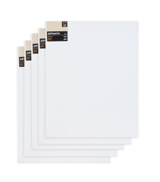 5 Pack Blank Artists Paint Cotton Canvas Boards 50x40cm (12 x 16