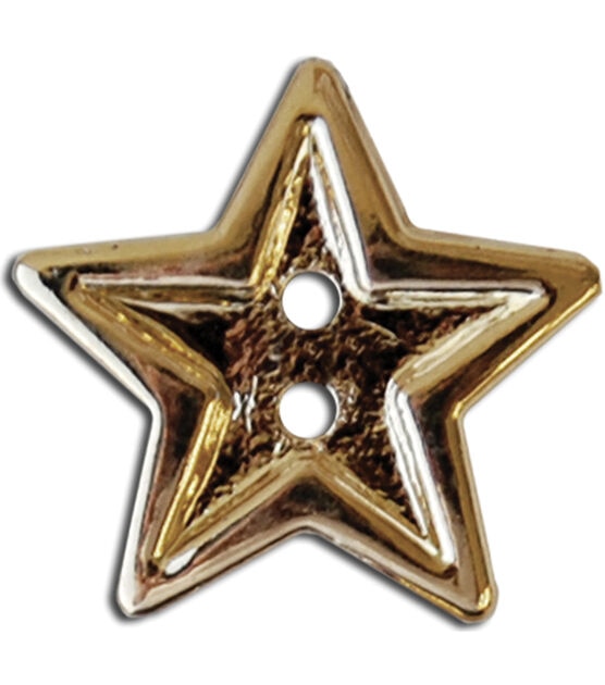 Blumenthal Lansing 7/8" Slimline Bright Gold Star 2 Hole Buttons