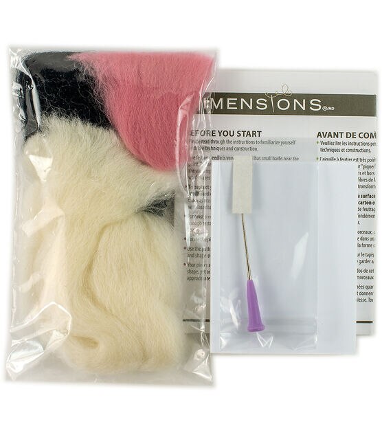 Dimensions 4" Frenchie Wool Roving Needle Felting Kit, , hi-res, image 3